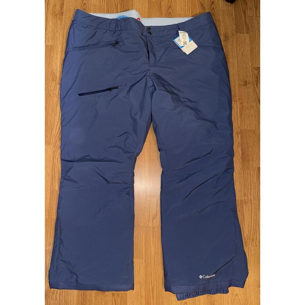 New! Columbia Womens Wildside Ski Snow Pants 3X Blue Omni Heat Active NWT $150